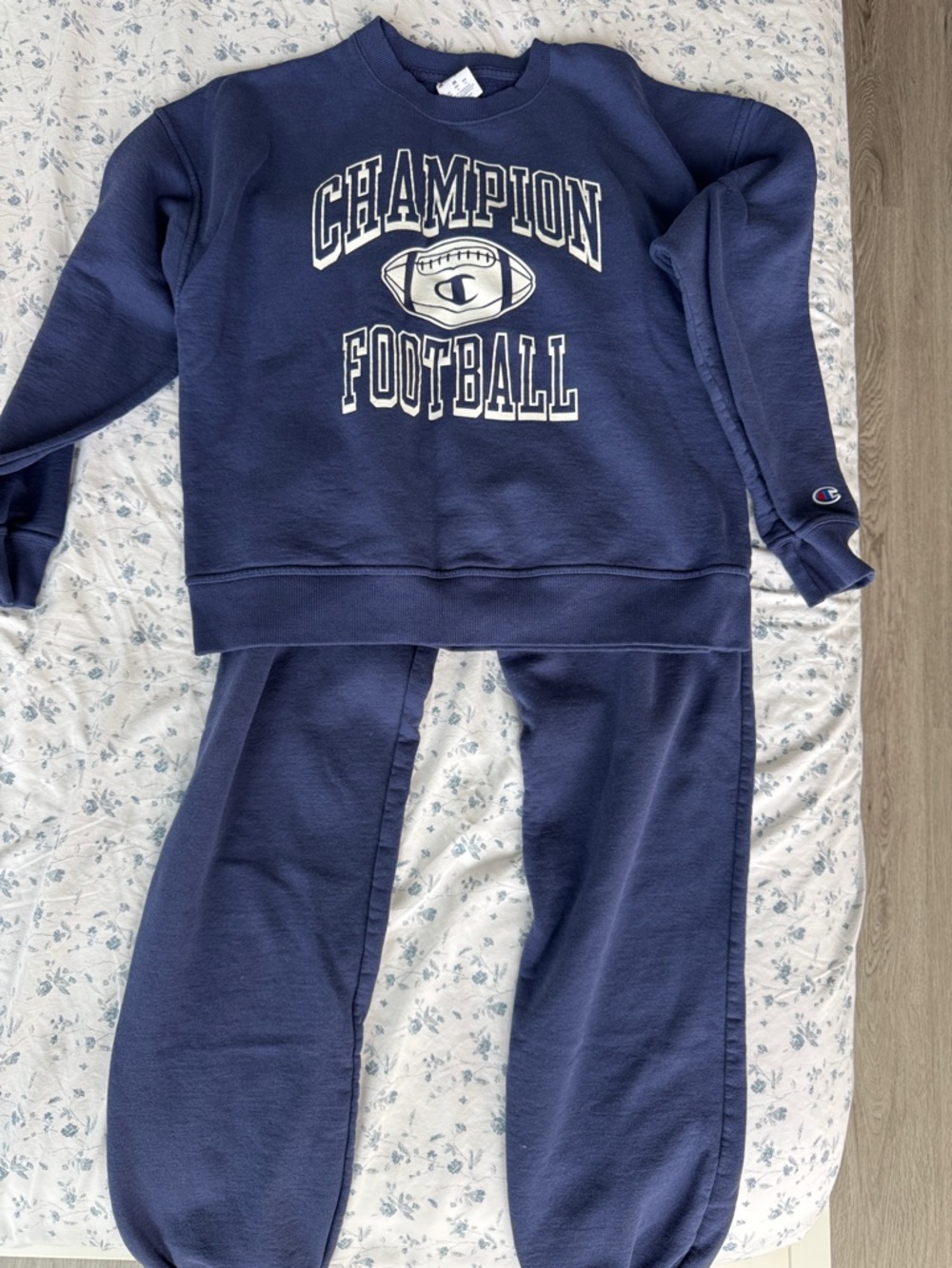 Champion Navy Blue Football Sweatshirt & Joggers Set
